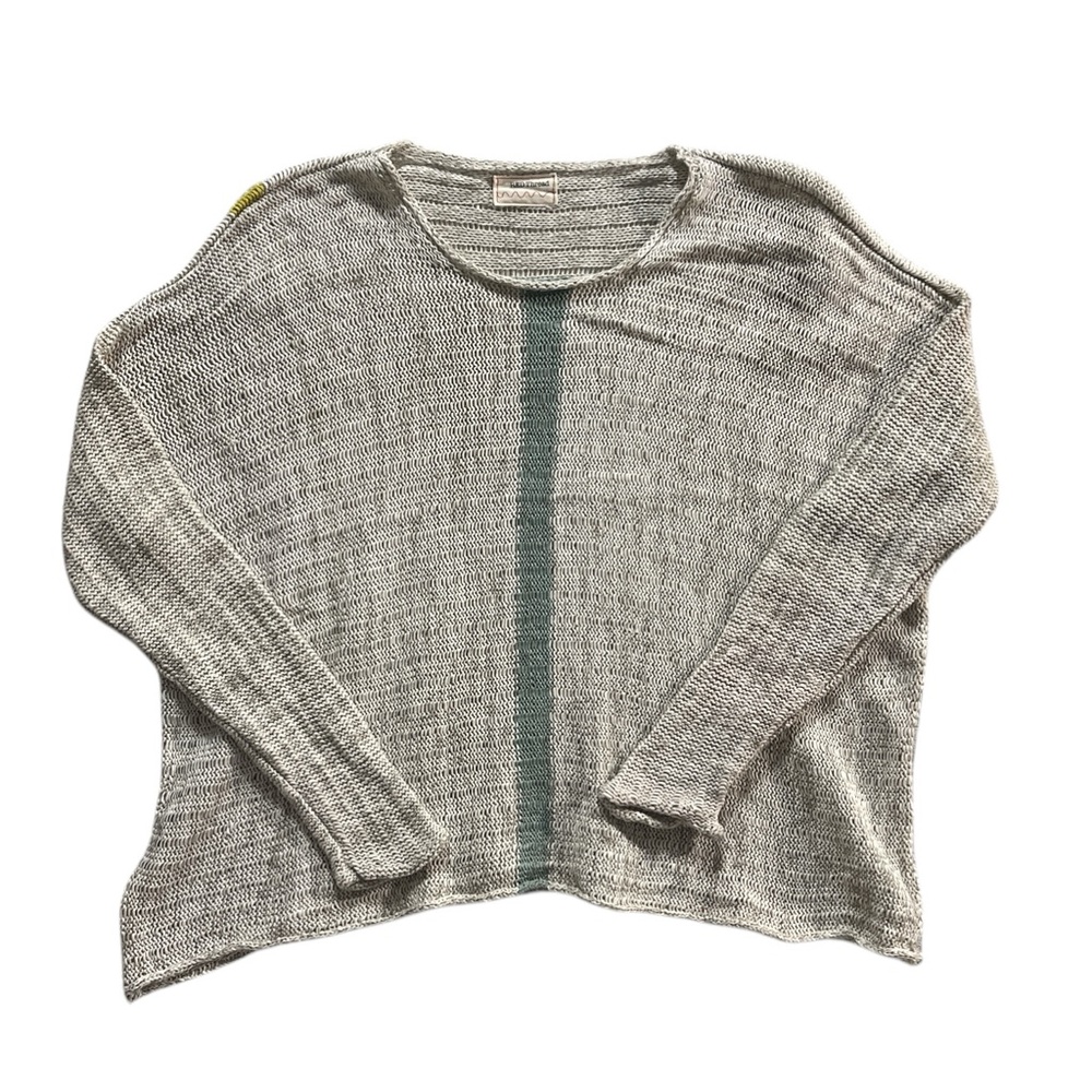Stylish Knit‎ Sweater in Cream and Gray